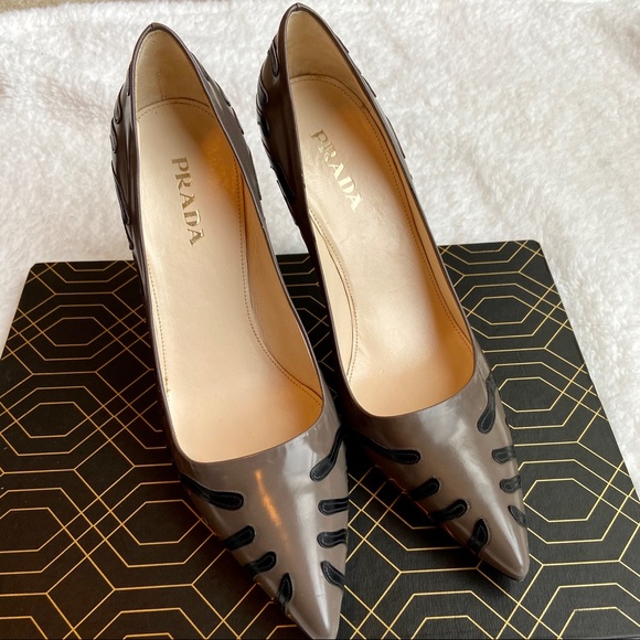 Prada Shoes - Prada Leather Zebra Print Heels Women’s Size 8